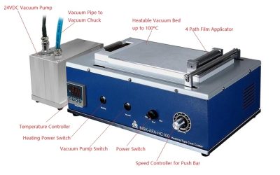 Mini Tape Casting Coater w/ Heat-able Vacuum Bed & Vacuum Pump at 100C Max.- MSK-AFA-HC100